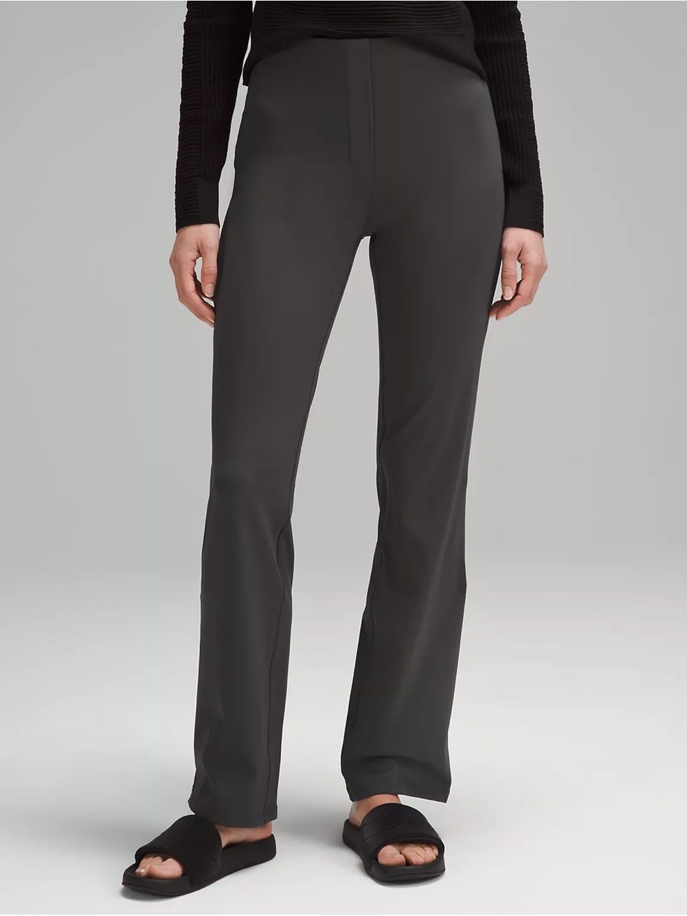 Lululemon Smooth Fit Pull-On High-Rise Pants Dark Gray Size 6 Zip Pocket